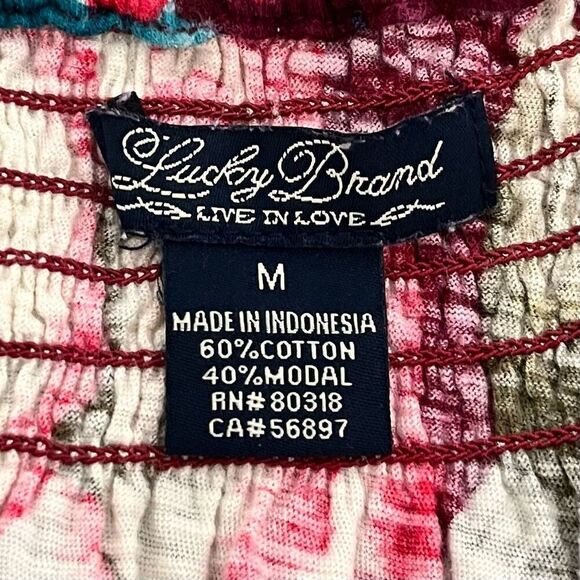 Lucky Brand Tropical Print Top   Sz M - Picture 3 of 4